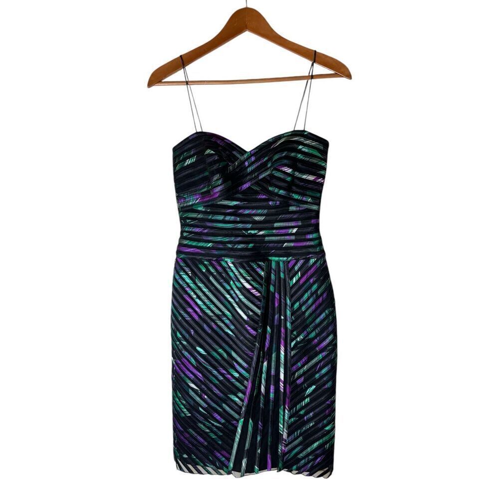 Vintage Cache Multicolor Spaghetti Strap Knee Length Cocktail Dress